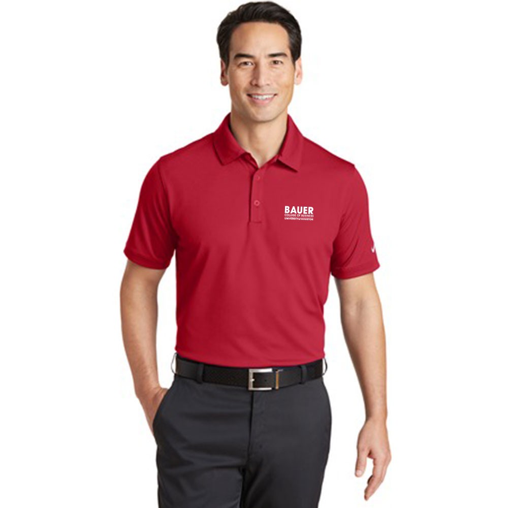 Mens Nike Golf Dri-FIT Solid Icon Pique Modern Fit Polo - Red